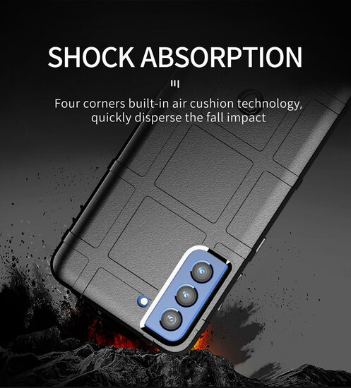 Samsung Galaxy S21 FE Hoesje - Mobydefend Rugged Shield TPU Backcover - Zwart