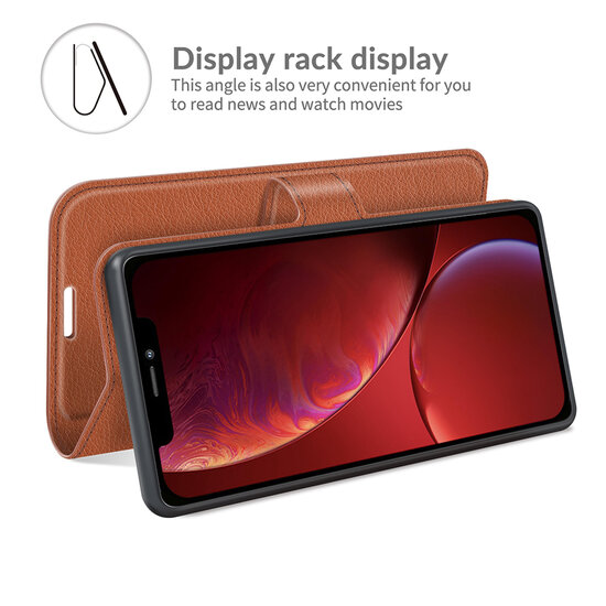 iPhone 13 Mini Hoesje - MobyDefend Kunstleren Wallet Book Case (Sluiting Voorkant) - Bruin