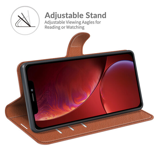 iPhone 13 Mini Hoesje - MobyDefend Kunstleren Wallet Book Case (Sluiting Voorkant) - Bruin