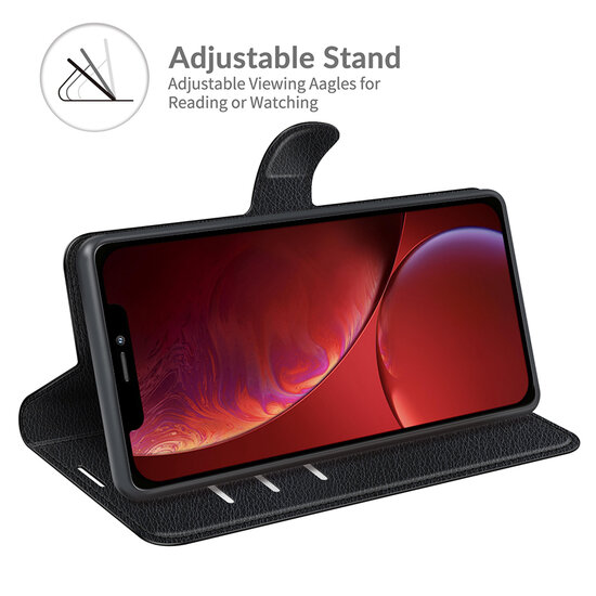 iPhone 13 Mini Hoesje - MobyDefend Kunstleren Wallet Book Case (Sluiting Voorkant) - Zwart