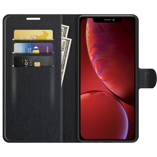 iPhone 13 Mini Hoesje - MobyDefend Kunstleren Wallet Book Case (Sluiting Voorkant) - Zwart