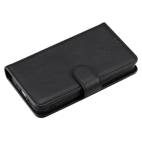 iPhone 13 Mini Hoesje - MobyDefend Luxe 2-in-1 Wallet Book Case Met Uitneembare Backcover - Zwart