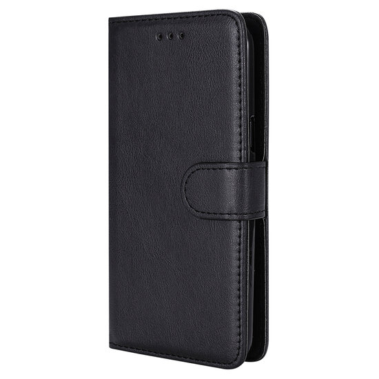 iPhone 13 Mini Hoesje - MobyDefend Luxe 2-in-1 Wallet Book Case Met Uitneembare Backcover - Zwart