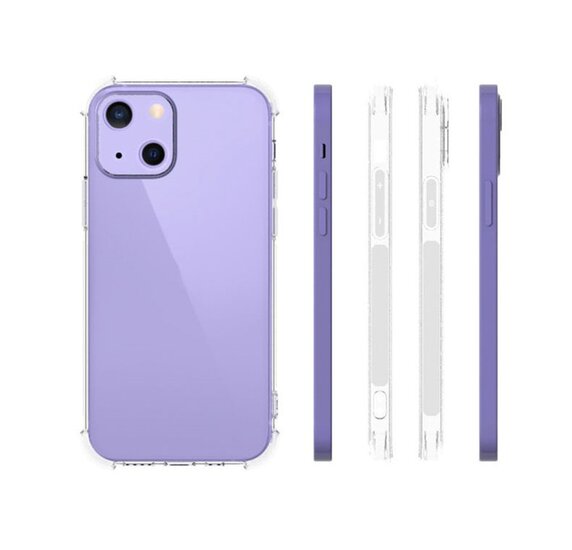 iPhone 13 Mini Hoesje - MobyDefend Transparante Shockproof TPU Backcover - Verstevigde Hoeken - Volledig Doorzichtig
