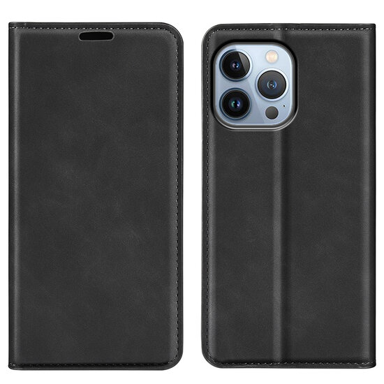 iPhone 14 Pro Hoesje - Luxe Wallet Bookcase (Magnetische Sluiting) - Zwart