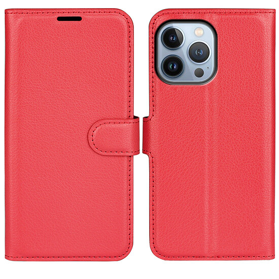 iPhone 14 Pro Hoesje - MobyDefend Kunstleren Wallet Book Case (Sluiting Voorkant) - Rood
