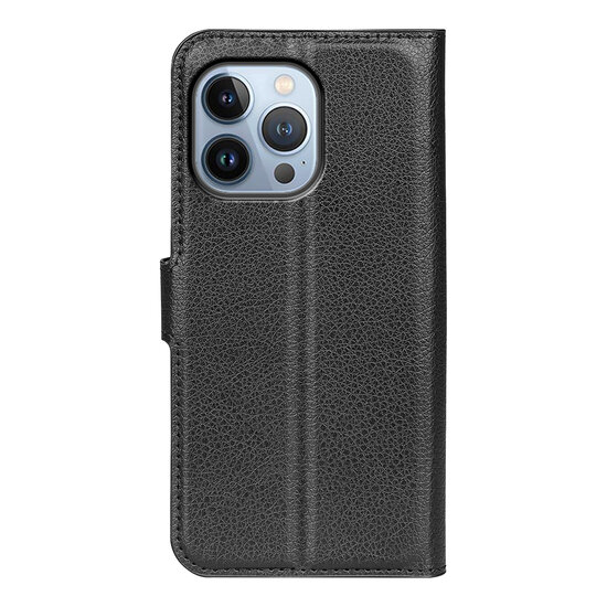 iPhone 14 Pro Hoesje - MobyDefend Kunstleren Wallet Book Case (Sluiting Voorkant) - Zwart