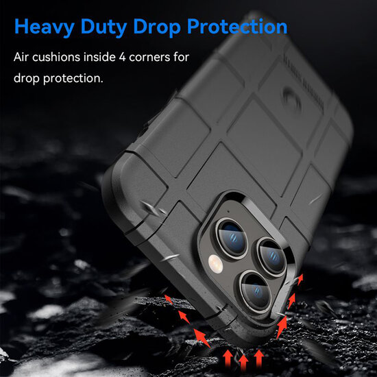 iPhone 14 Pro Hoesje - Mobydefend Rugged Shield TPU Backcover - Groen