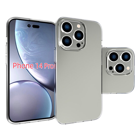 iPhone 14 Pro Hoesje - MobyDefend Transparante TPU Backcover - Volledig Doorzichtig