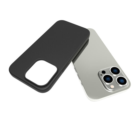 iPhone 14 Pro Hoesje - MobyDefend TPU Backcover - Mat Zwart