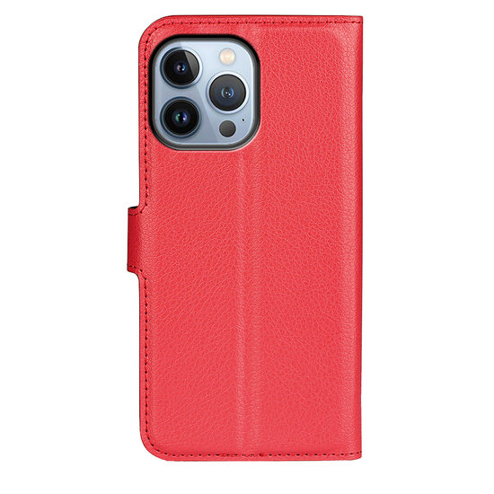 iPhone 14 Pro Max Hoesje - MobyDefend Kunstleren Wallet Book Case (Sluiting Voorkant) - Rood