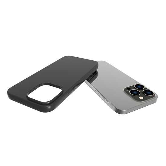 iPhone 14 Pro Max Hoesje - MobyDefend TPU Backcover - Mat Zwart