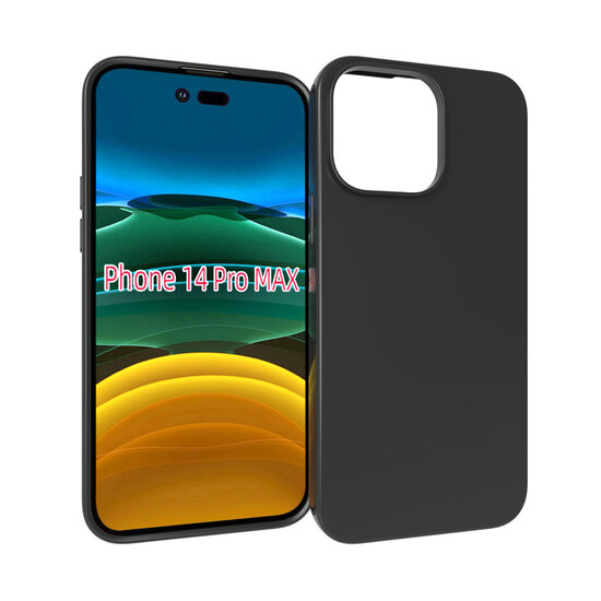 iPhone 14 Pro Max Hoesje - MobyDefend TPU Backcover - Mat Zwart
