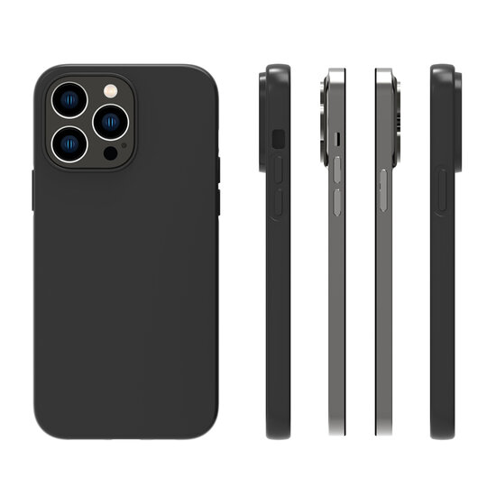 iPhone 14 Pro Max Hoesje - MobyDefend TPU Backcover - Mat Zwart