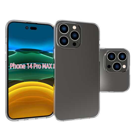 iPhone 14 Pro Max Hoesje - MobyDefend Transparante TPU Backcover - Volledig Doorzichtig