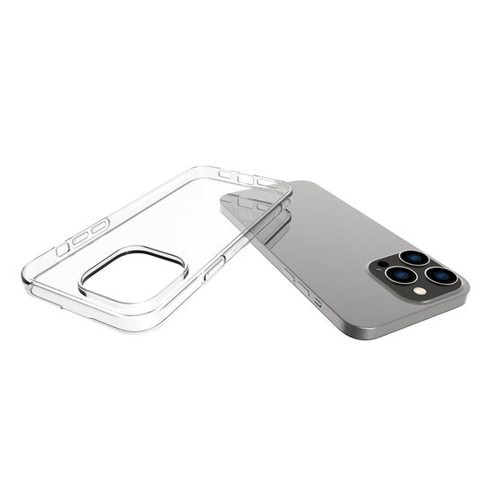 iPhone 14 Pro Max Hoesje - MobyDefend Transparante TPU Backcover - Volledig Doorzichtig