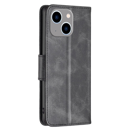 iPhone 14 Plus Hoesje - MobyDefend Wallet Book Case Met Koord - Zwart
