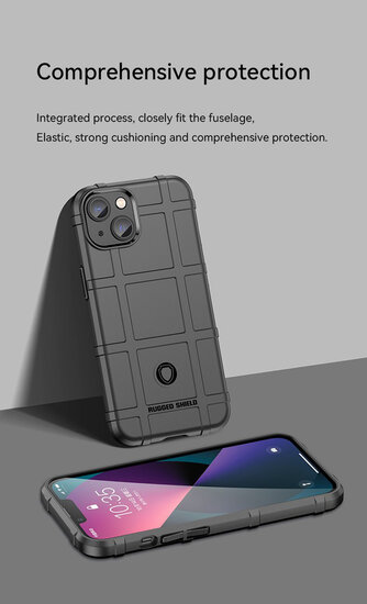 iPhone 14 Plus Hoesje - Mobydefend Rugged Shield TPU Backcover - Zwart