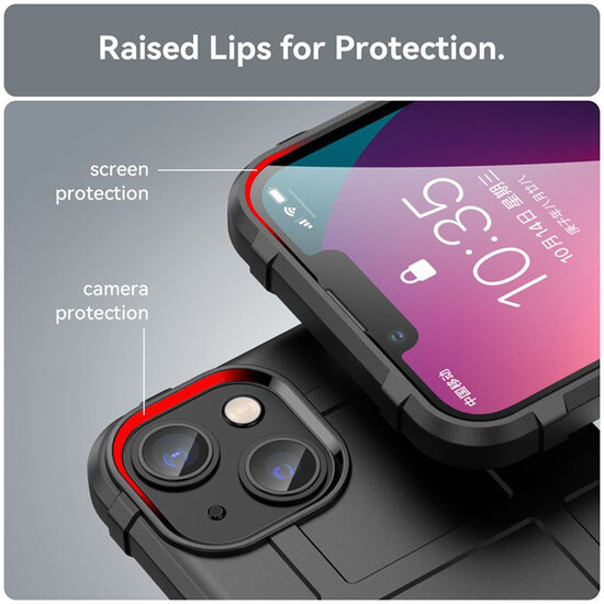 iPhone 14 Plus Hoesje - Mobydefend Rugged Shield TPU Backcover - Zwart