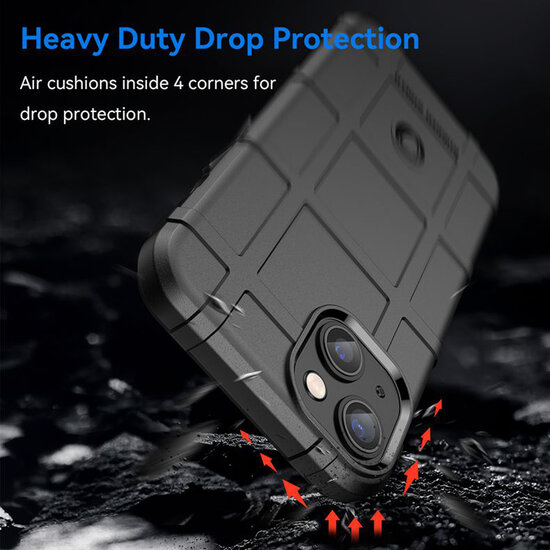 iPhone 14 Plus Hoesje - Mobydefend Rugged Shield TPU Backcover - Zwart