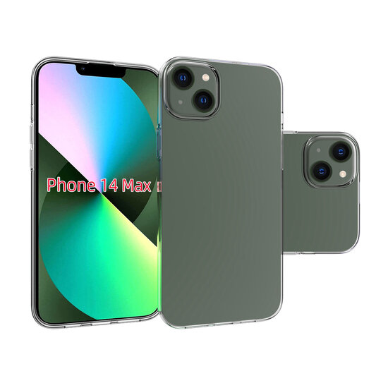 iPhone 14 Plus Hoesje - MobyDefend Transparante TPU Backcover - Volledig Doorzichtig