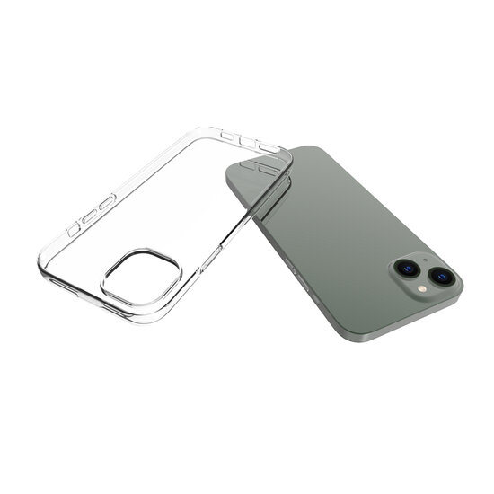iPhone 14 Plus Hoesje - MobyDefend Transparante TPU Backcover - Volledig Doorzichtig