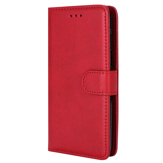 iPhone 13 Hoesje - MobyDefend Luxe 2-in-1 Wallet Book Case Met Uitneembare Backcover - Rood