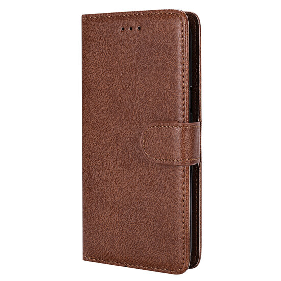 iPhone 13 Hoesje - MobyDefend Luxe 2-in-1 Wallet Book Case Met Uitneembare Backcover - Bruin