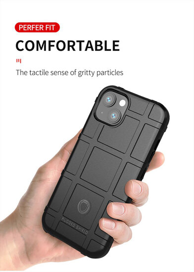iPhone 13 Hoesje - Mobydefend Rugged Shield TPU Backcover - Zwart