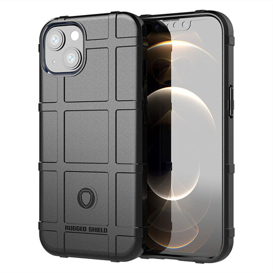 iPhone 13 Hoesje - Mobydefend Rugged Shield TPU Backcover - Zwart