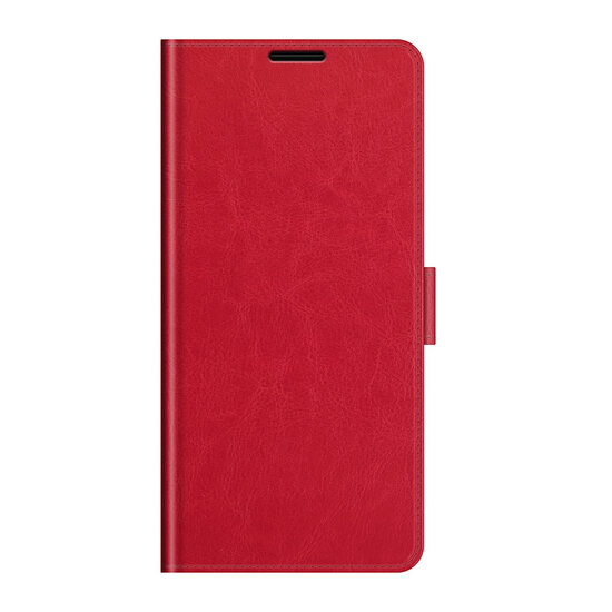 iPhone 13 Hoesje - MobyDefend Wallet Book Case (Sluiting Achterkant) - Rood