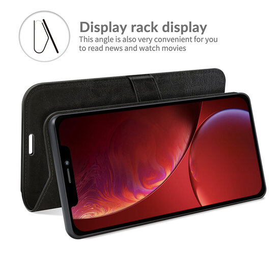 iPhone 13 Hoesje - MobyDefend Wallet Book Case (Sluiting Achterkant) - Zwart