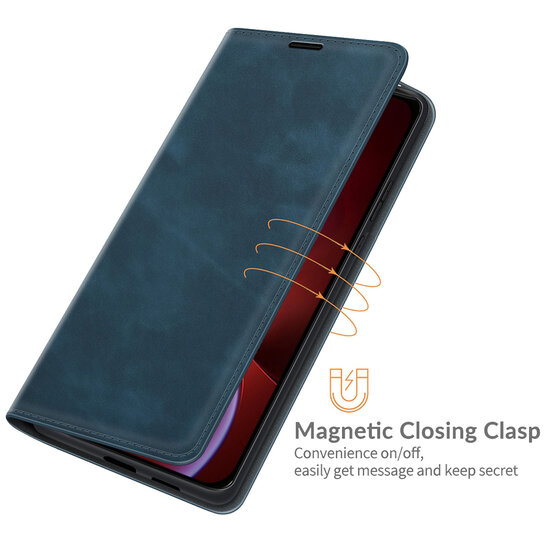 iPhone 13 Pro Hoesje - Luxe Wallet Bookcase (Magnetische Sluiting) - Blauw