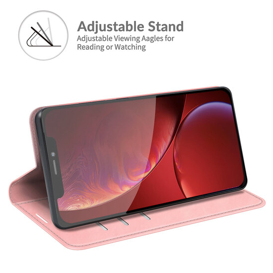 iPhone 13 Pro Hoesje - Luxe Wallet Bookcase (Magnetische Sluiting) - Roze