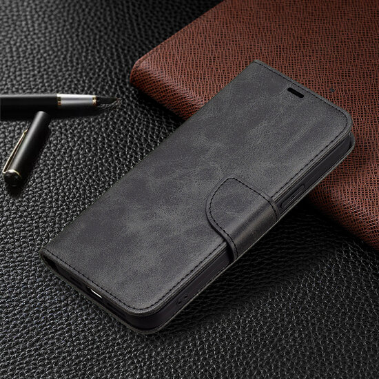 iPhone 13 Pro Hoesje - MobyDefend Wallet Book Case Met Koord - Zwart
