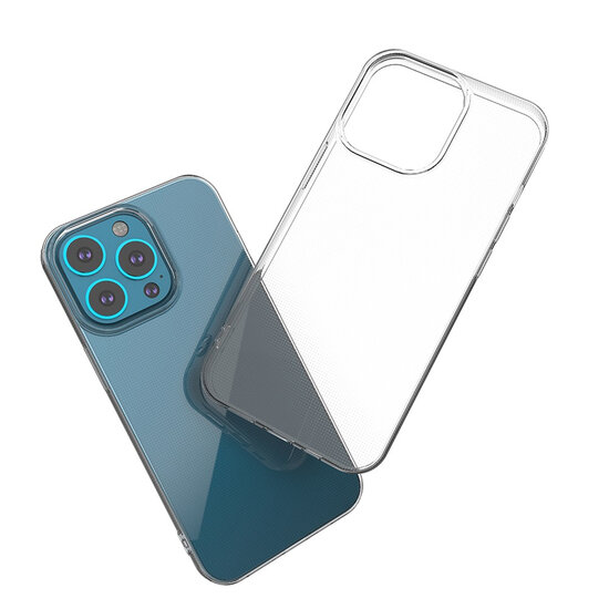 iPhone 13 Pro Hoesje - MobyDefend Transparante TPU Backcover - Volledig Doorzichtig