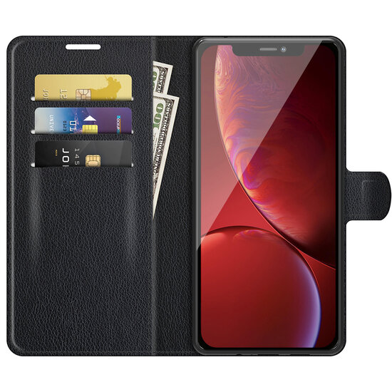 iPhone 13 Pro Hoesje - MobyDefend Kunstleren Wallet Book Case (Sluiting Voorkant) - Zwart