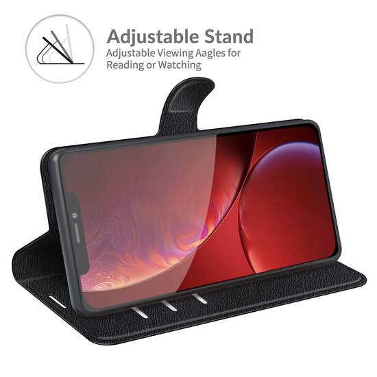 iPhone 13 Pro Hoesje - MobyDefend Kunstleren Wallet Book Case (Sluiting Voorkant) - Zwart
