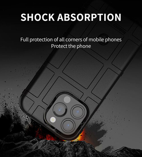 iPhone 13 Pro Hoesje - Mobydefend Rugged Shield TPU Backcover - Groen