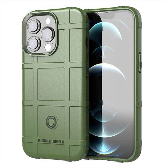 iPhone 13 Pro Hoesje - Mobydefend Rugged Shield TPU Backcover - Groen