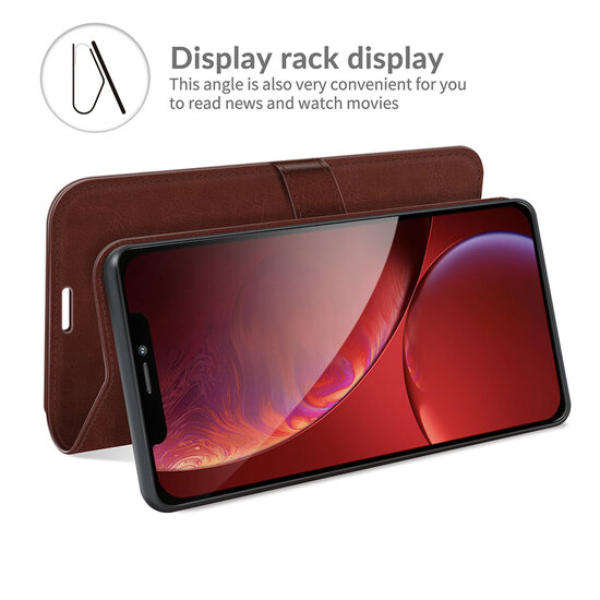 iPhone 13 Pro Hoesje - MobyDefend Wallet Book Case (Sluiting Achterkant) - Bruin