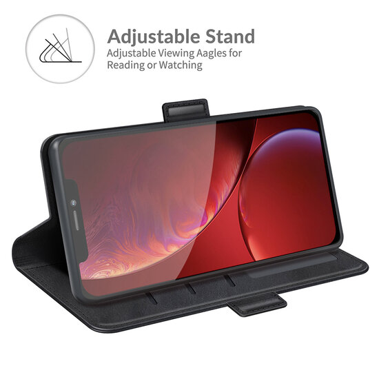 iPhone 13 Pro Hoesje - MobyDefend Luxe Wallet Book Case (Sluiting Zijkant) - Zwart