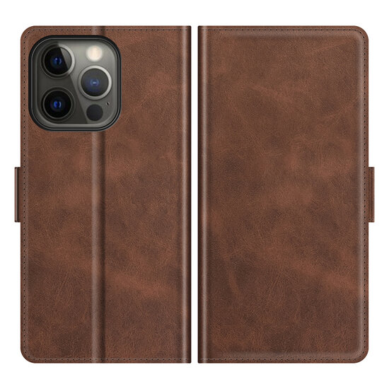 iPhone 13 Pro Max Hoesje - MobyDefend Luxe Wallet Book Case (Sluiting Zijkant) - Bruin