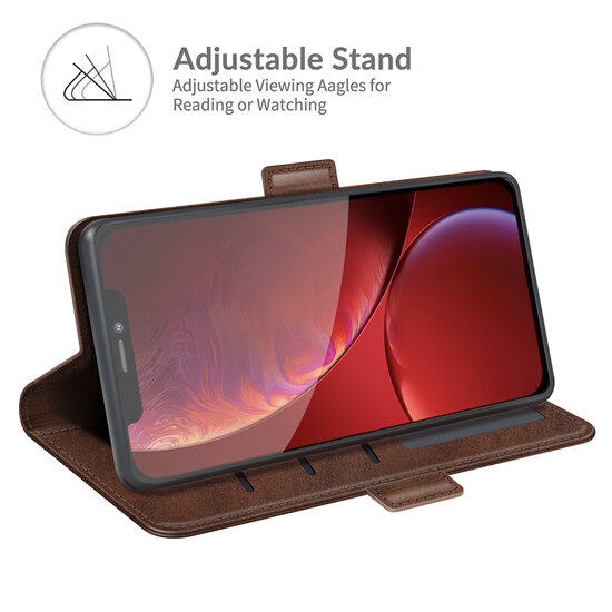 iPhone 13 Pro Max Hoesje - MobyDefend Luxe Wallet Book Case (Sluiting Zijkant) - Bruin