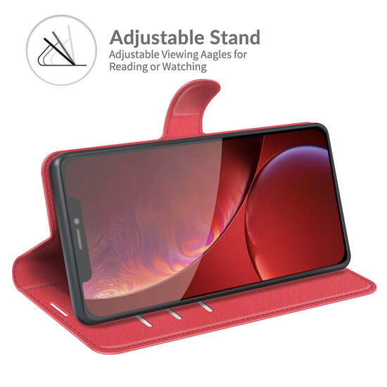 iPhone 13 Pro Max Hoesje - MobyDefend Kunstleren Wallet Book Case (Sluiting Voorkant) - Rood