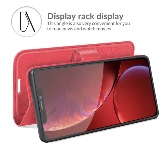 iPhone 13 Pro Max Hoesje - MobyDefend Kunstleren Wallet Book Case (Sluiting Voorkant) - Rood