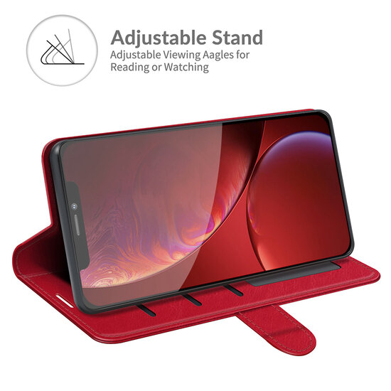 iPhone 13 Pro Max Hoesje - MobyDefend Wallet Book Case (Sluiting Achterkant) - Rood