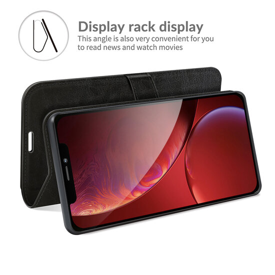 iPhone 13 Pro Max Hoesje - MobyDefend Wallet Book Case (Sluiting Achterkant) - Zwart