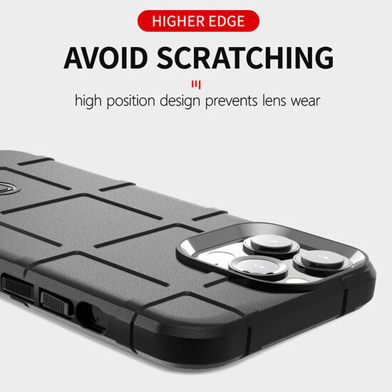 iPhone 13 Pro Max Hoesje - Mobydefend Rugged Shield TPU Backcover - Zwart