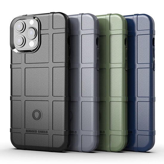 iPhone 13 Pro Max Hoesje - Mobydefend Rugged Shield TPU Backcover - Zwart